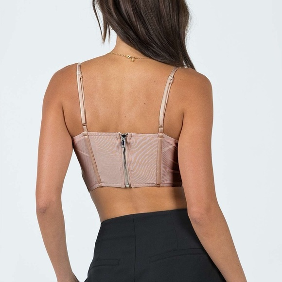 Princess Polly Beige Chosen One Top Bustier Size 2 NWT - Picture 2 of 6